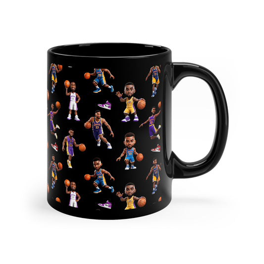 Basketball players design black ceramic Mug