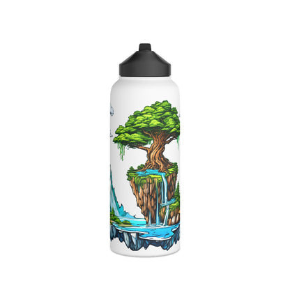 Stainless Steel Water Bottle, with Island in the Sky Design