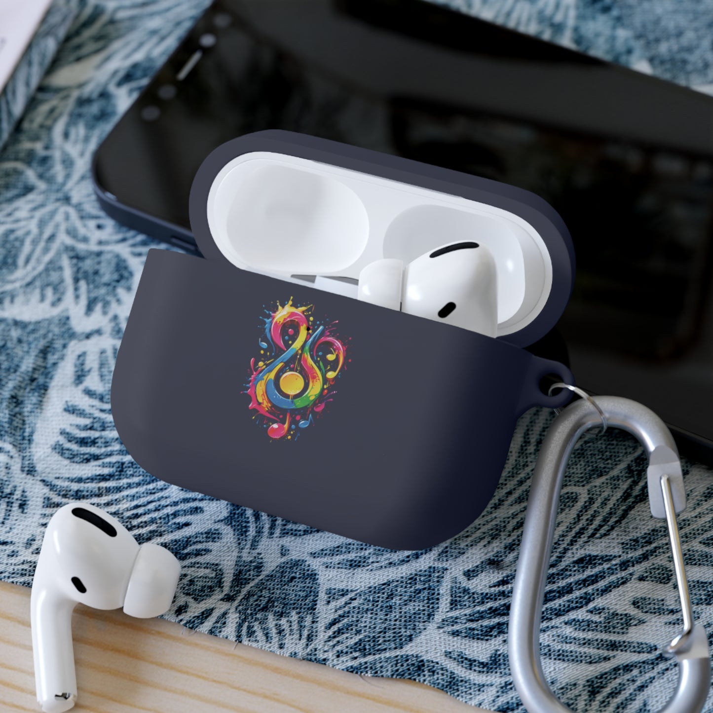 AirPods and AirPods Pro Case Cover with Graffiti Style Colorful Musical Notation Inspired Symbols