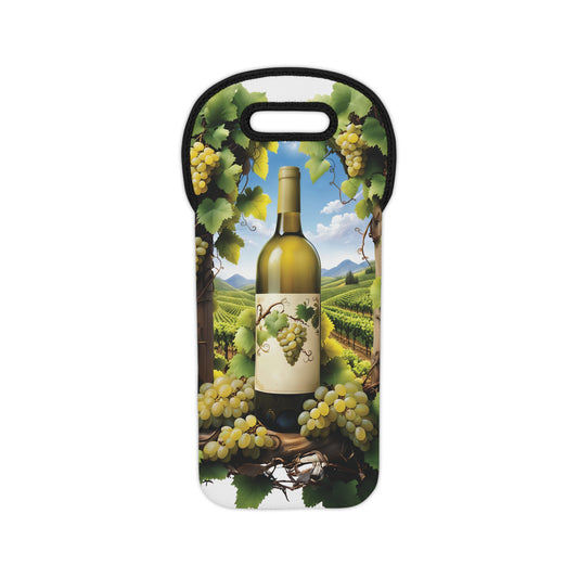 Wine Tote Bag with Grape Garden Design