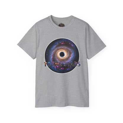 Cotton T-Shirt with Spiraling Galaxy Design