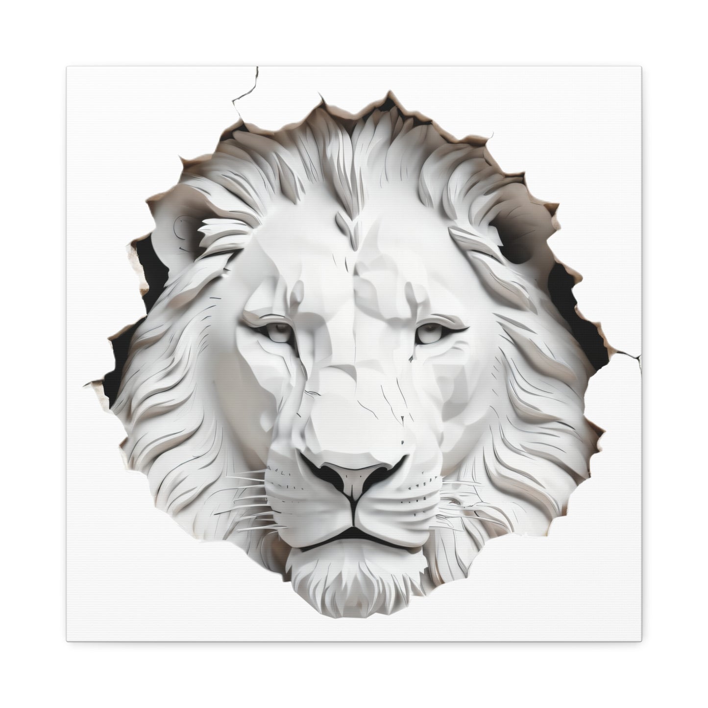 Canvas Gallery Wraps with White Lion Print