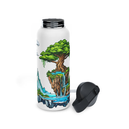 Stainless Steel Water Bottle, with Island in the Sky Design