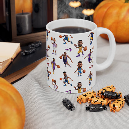 Basketball players design white ceramic Mug