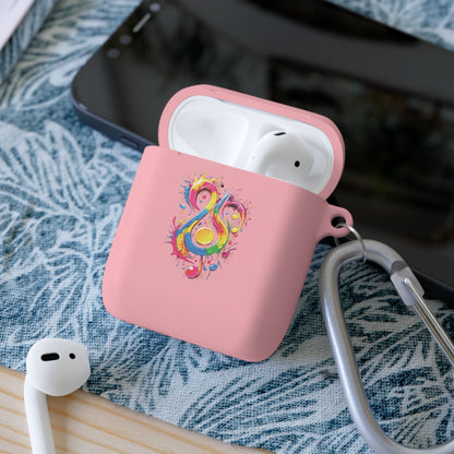 AirPods and AirPods Pro Case Cover with Graffiti Style Colorful Musical Notation Inspired Symbols