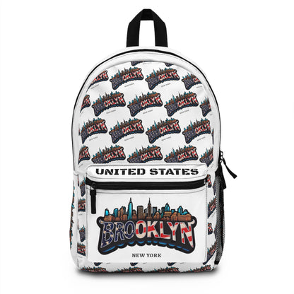 United States Brooklyn New York printed Backpack - Bag (white edition)