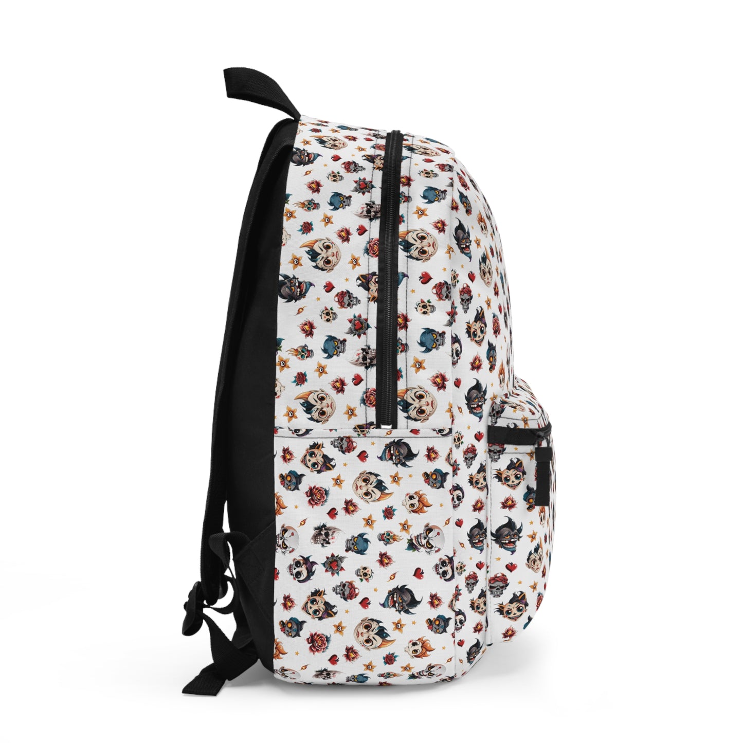 Fancy heads tattoo style seamless tiles backpack