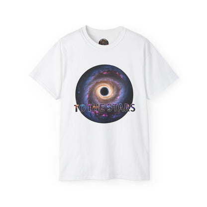 Cotton T-Shirt with Spiraling Galaxy Design