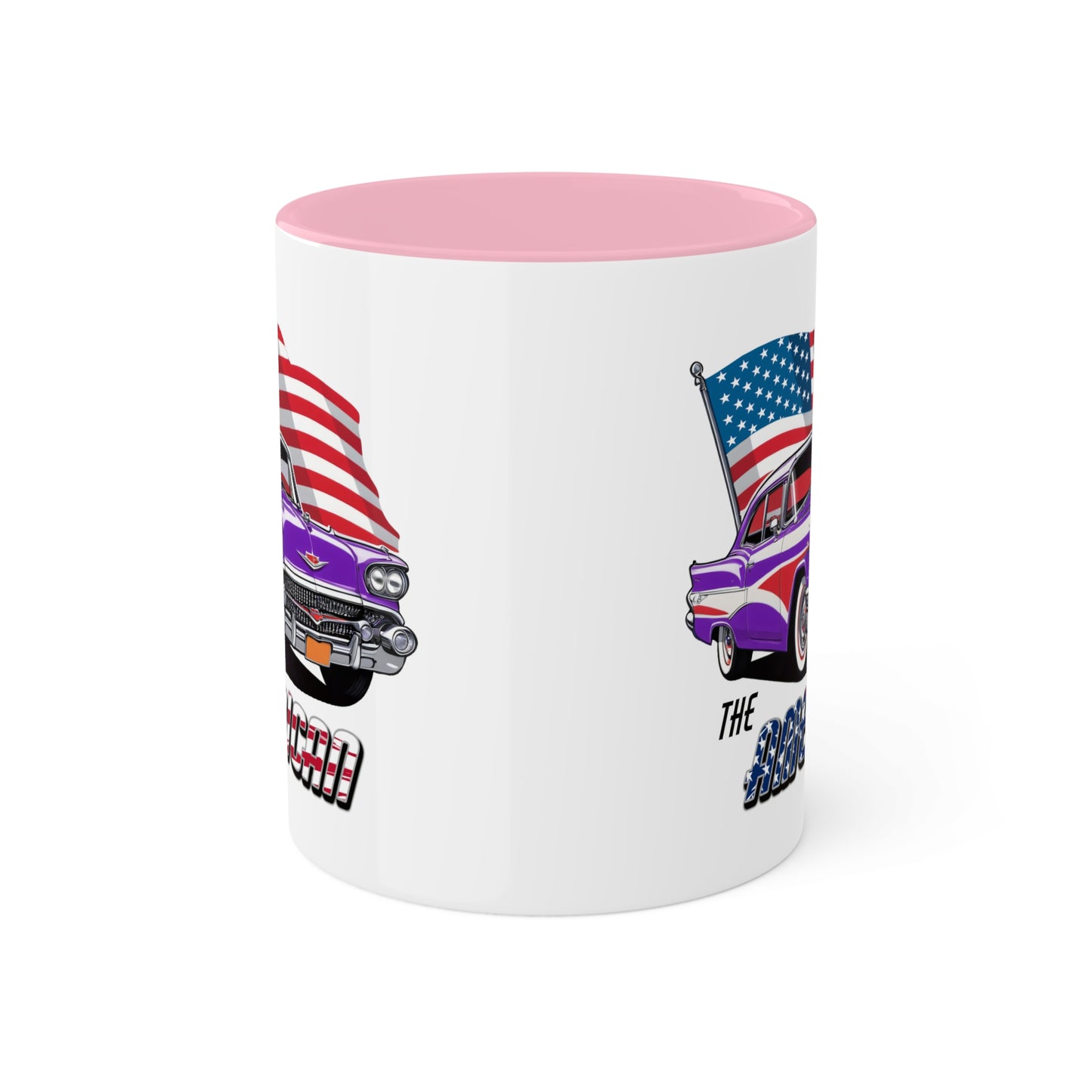 Retro American muscle car printed on mug