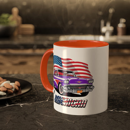 Retro American muscle car printed on mug