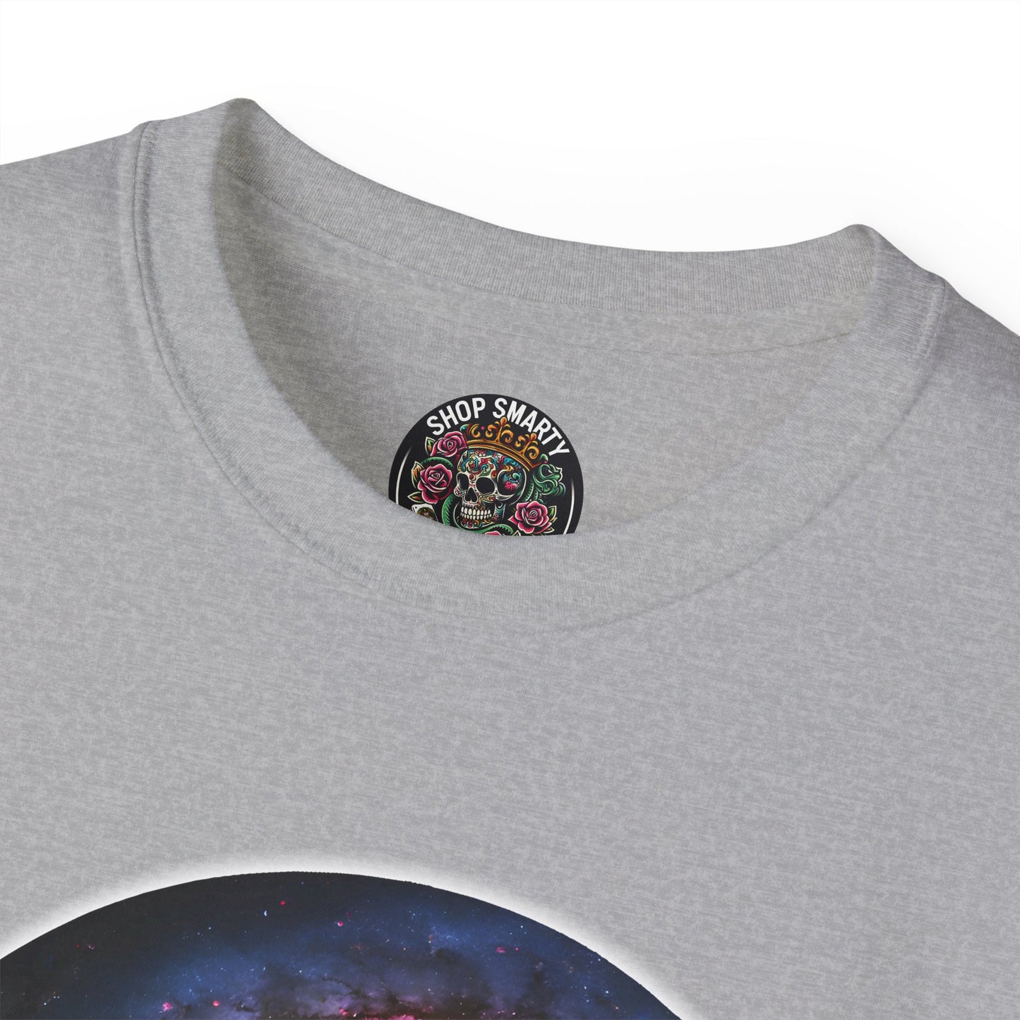 Cotton T-Shirt with Spiraling Galaxy Design