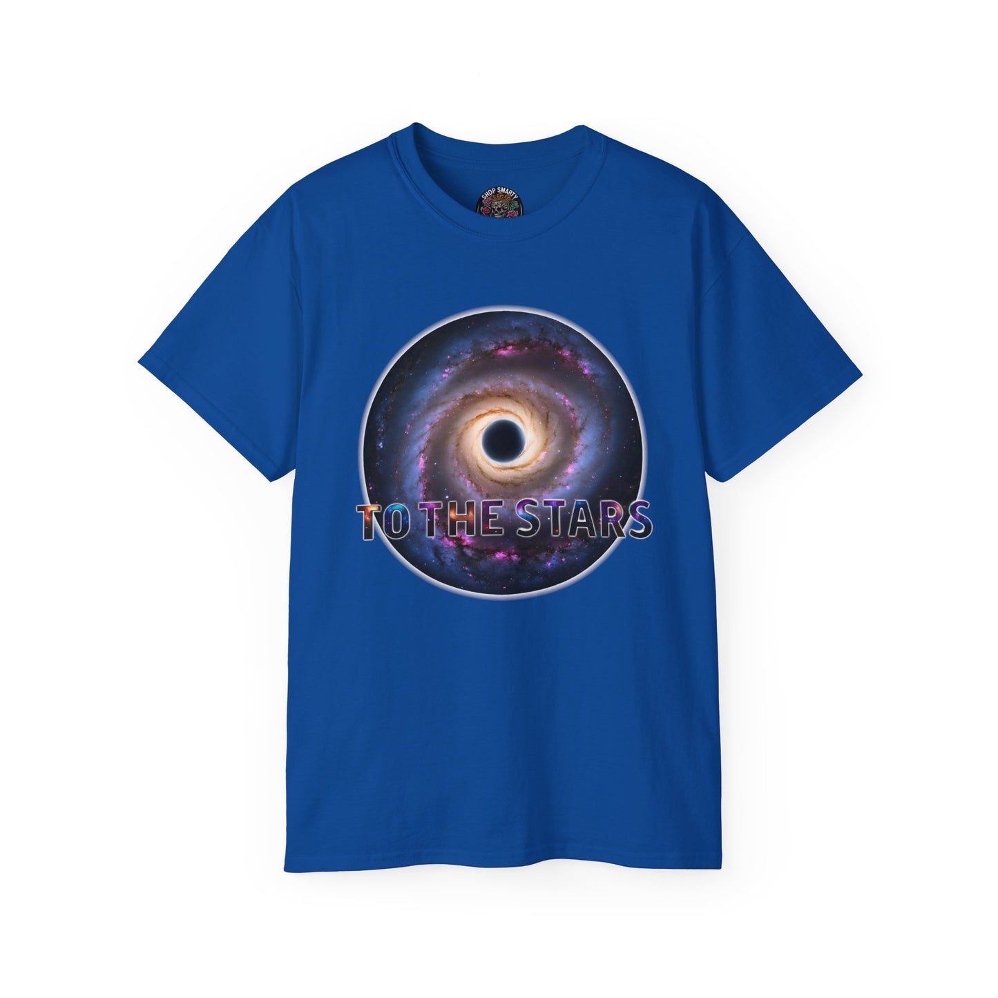 Cotton T-Shirt with Spiraling Galaxy Design