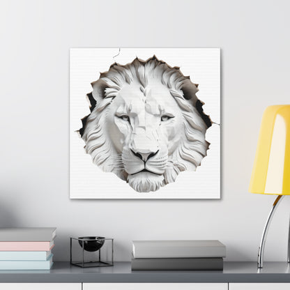 Canvas Gallery Wraps with White Lion Print