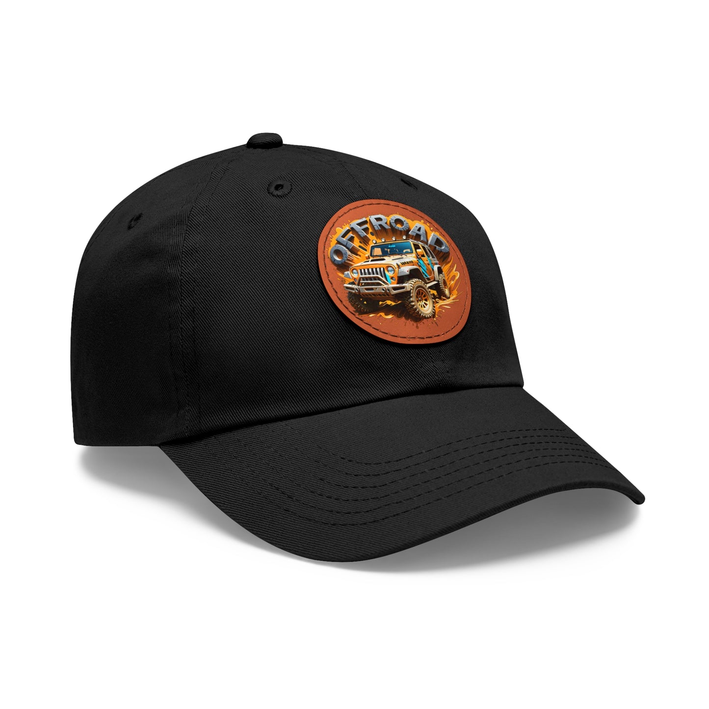 Offroad Dad Hat with Leather Patch (Round)