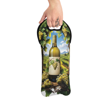 Wine Tote Bag with Grape Garden Design