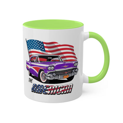 Retro American muscle car printed on mug