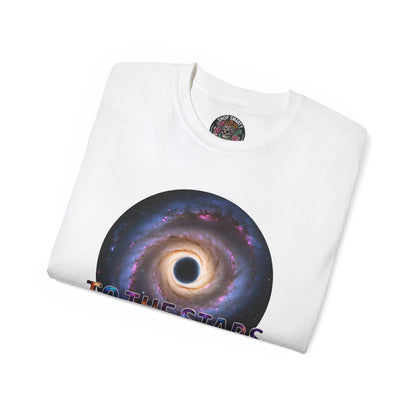 Cotton T-Shirt with Spiraling Galaxy Design