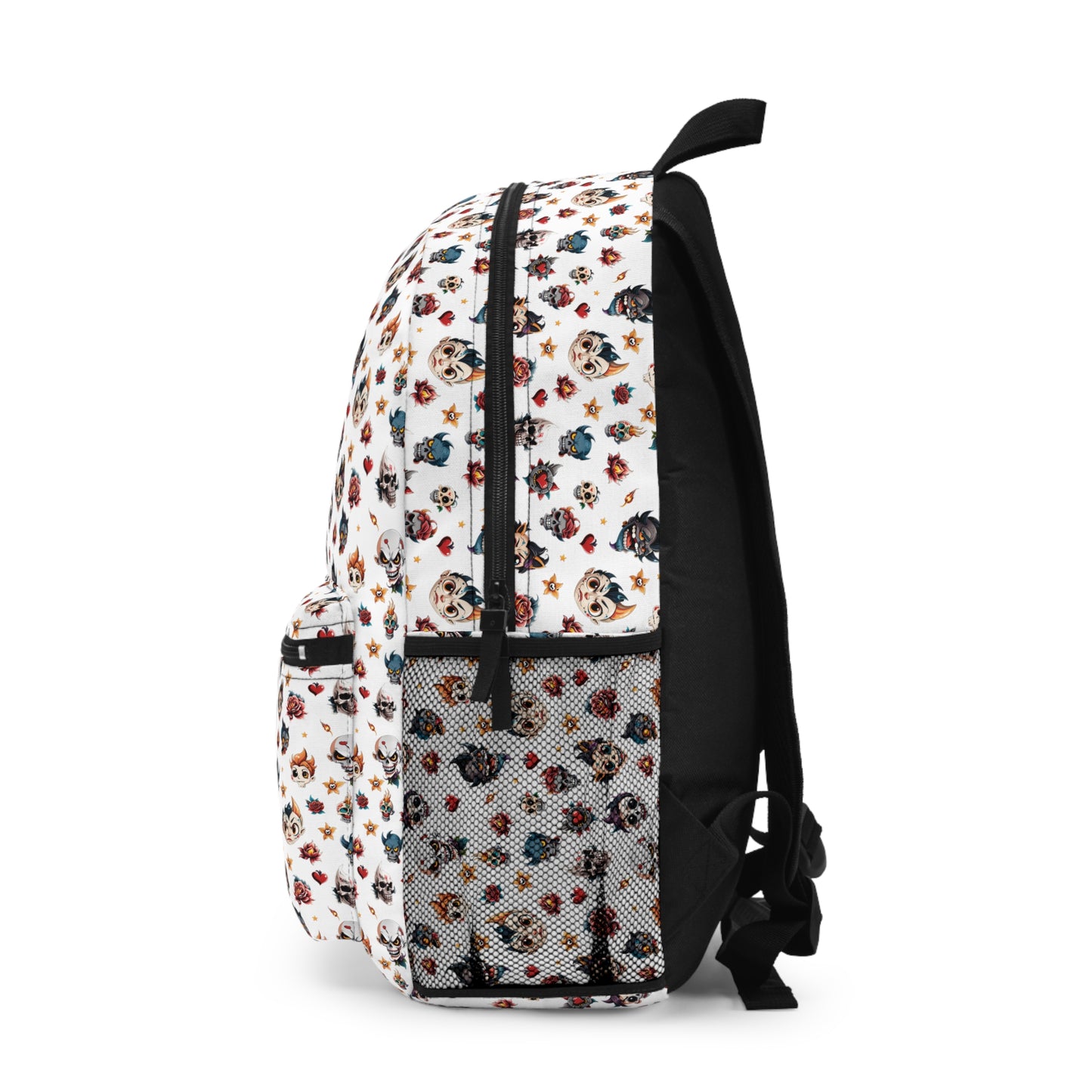 Fancy heads tattoo style seamless tiles backpack