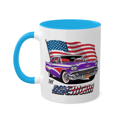 Retro American muscle car printed on mug