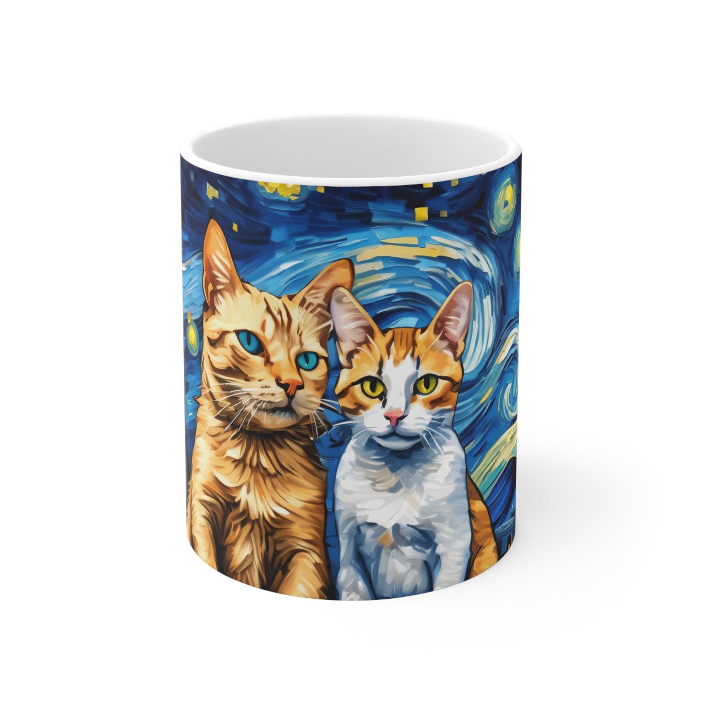 Ceramic Mug Stary Night with Cats