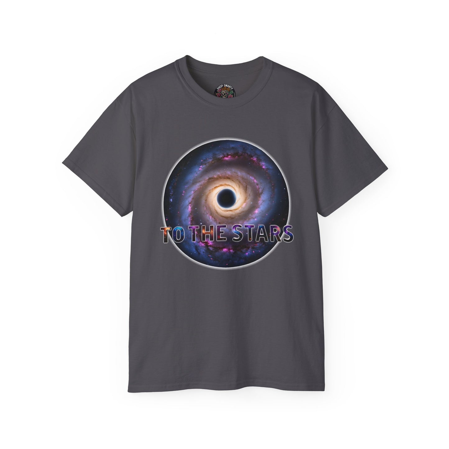 Cotton T-Shirt with Spiraling Galaxy Design