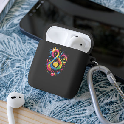 AirPods and AirPods Pro Case Cover with Graffiti Style Colorful Musical Notation Inspired Symbols