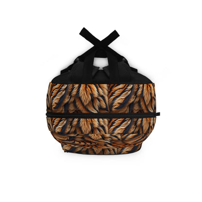 Tiger fur texture printed backpack