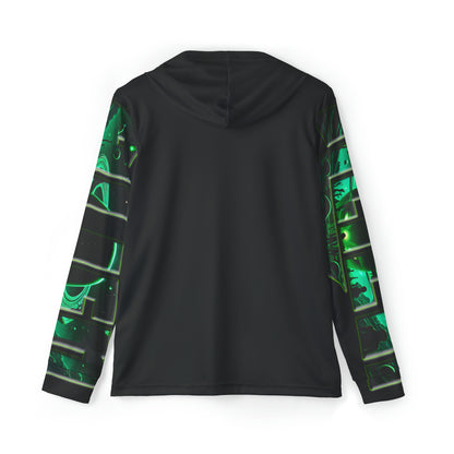 Alien design men's black sports warmup Hoodie