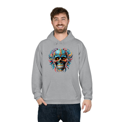 Tattoo Style Skull Printed unisex pullover hoodie sweatshirt - EcoSmart