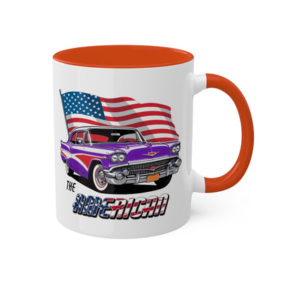 Retro American muscle car printed on mug