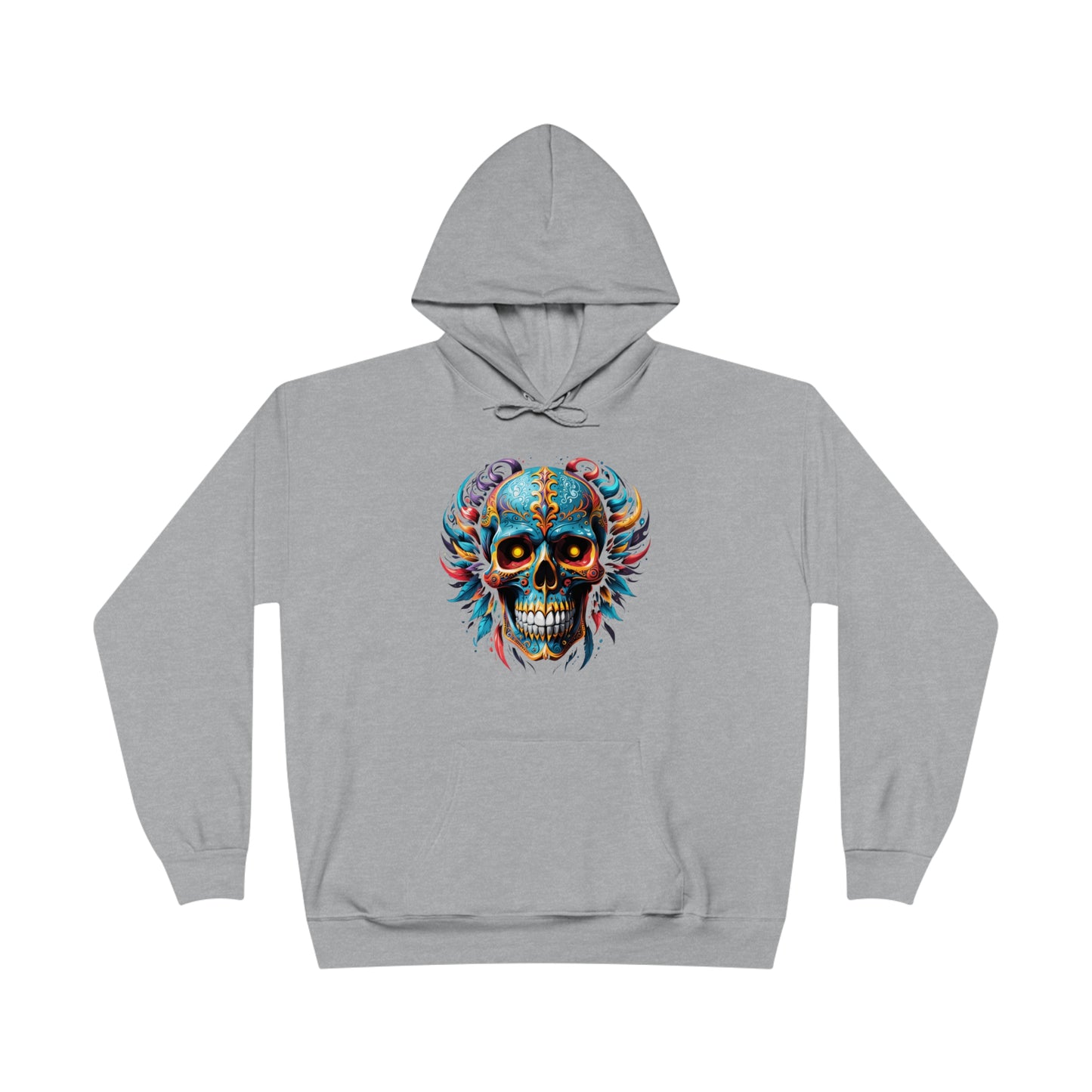 Tattoo Style Skull Printed unisex pullover hoodie sweatshirt - EcoSmart