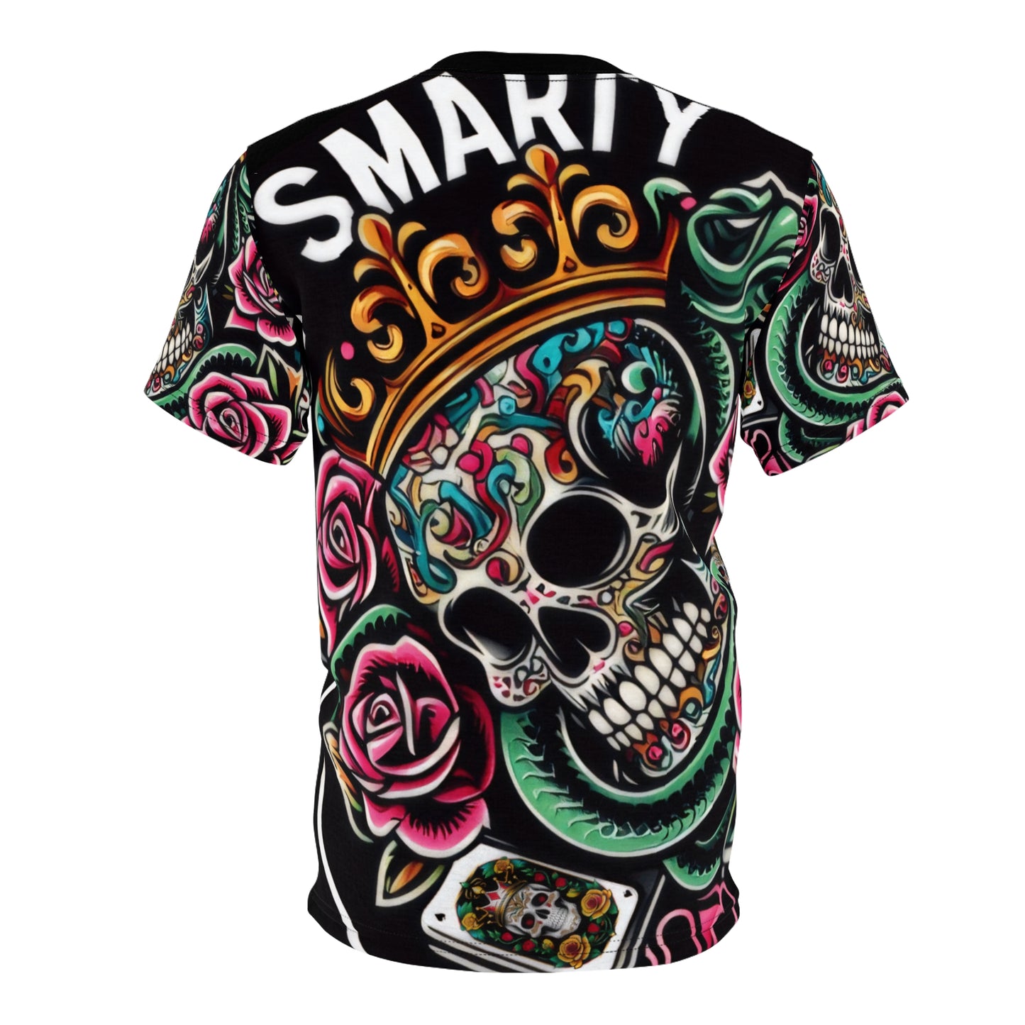 ShopSmarty logo printed t-shirt black tattoo style unisex