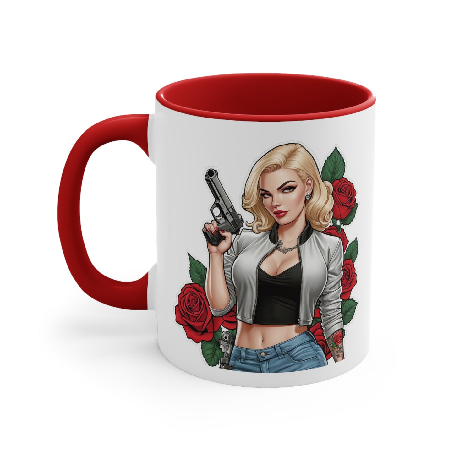 Dangerous blonde tattoo style mug