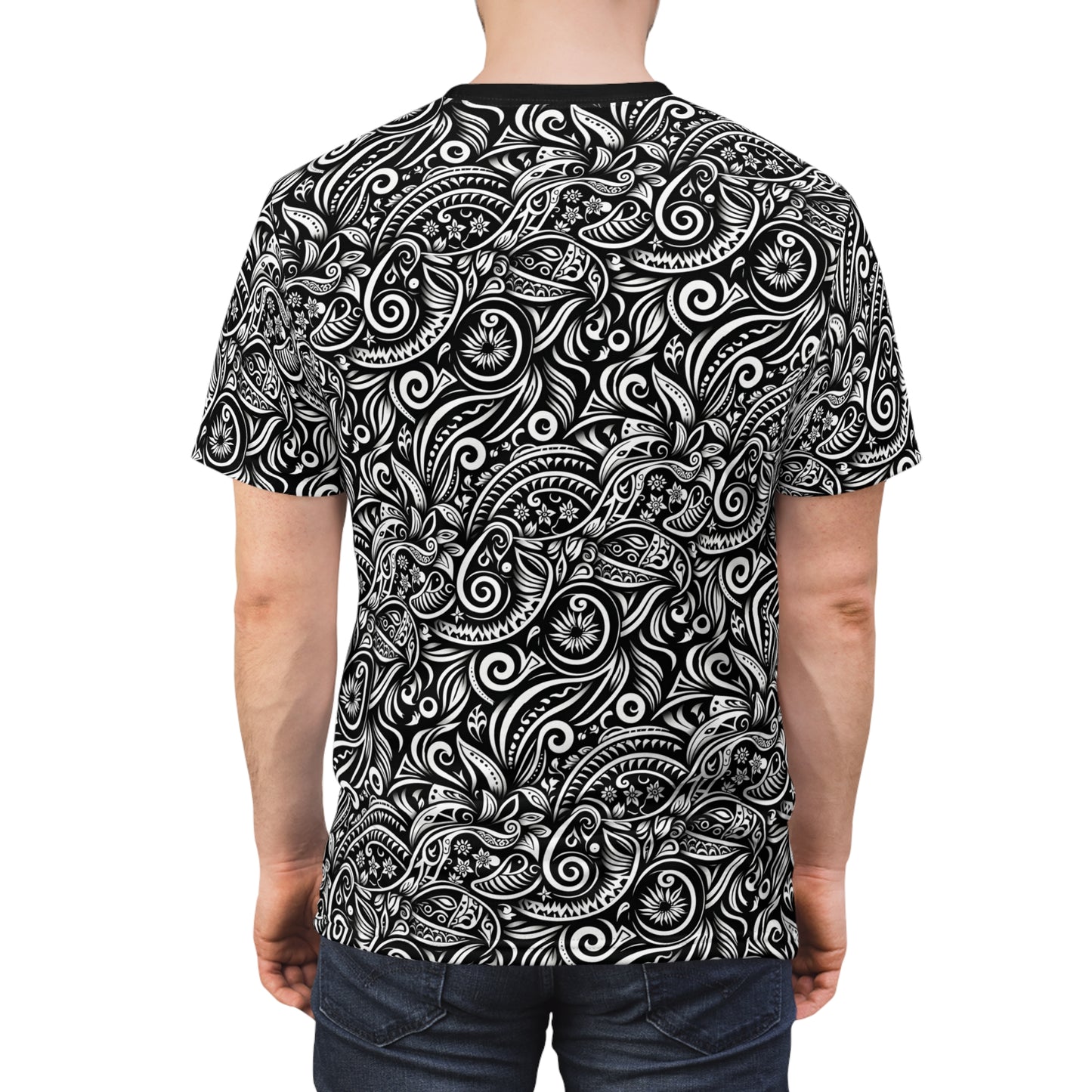 Tribal tattoos patterns all over printed t-shirt