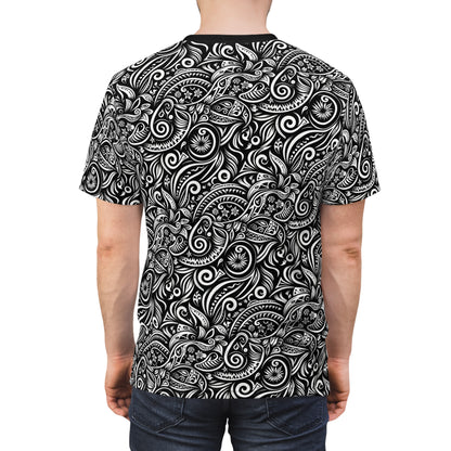 Tribal tattoos patterns all over printed t-shirt