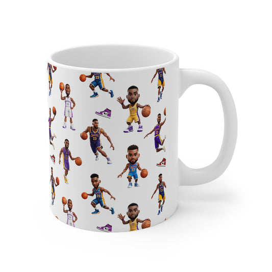 Basketball players design white ceramic Mug