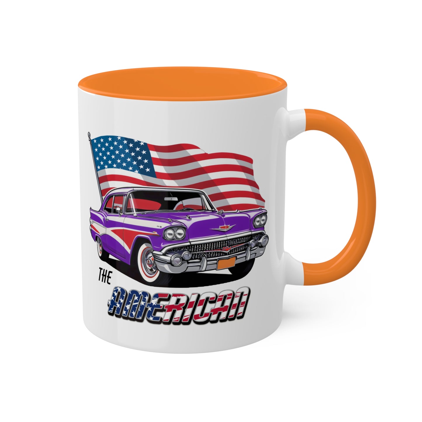 Retro American muscle car printed on mug