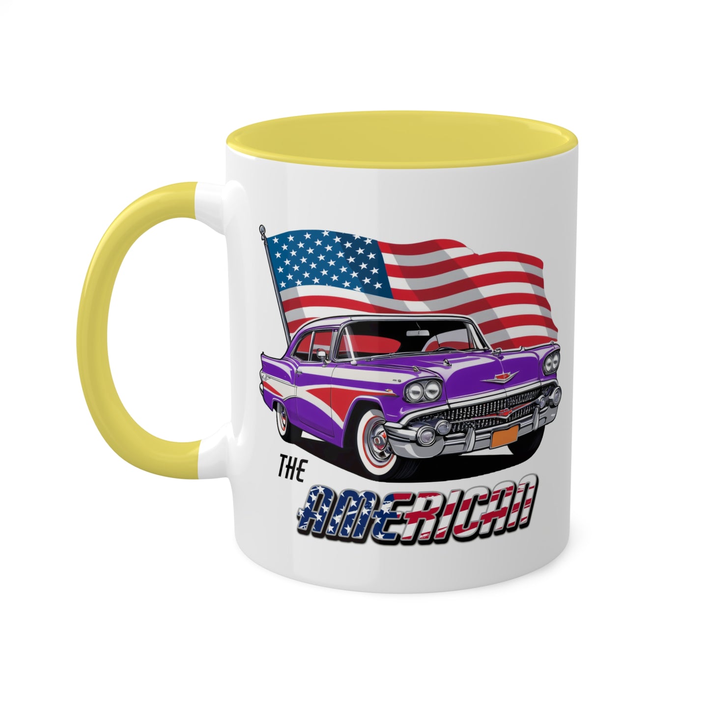 Retro American muscle car printed on mug