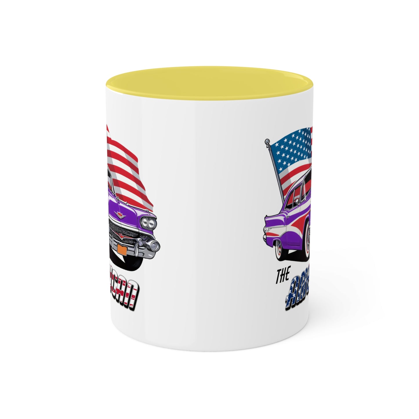 Retro American muscle car printed on mug