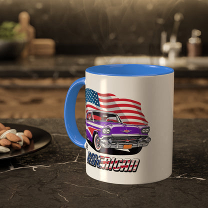 Retro American muscle car printed on mug