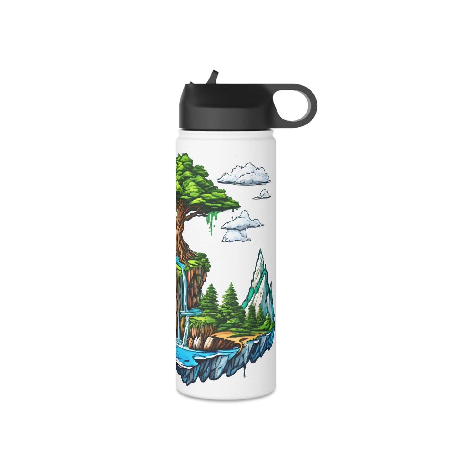 Stainless Steel Water Bottle, with Island in the Sky Design