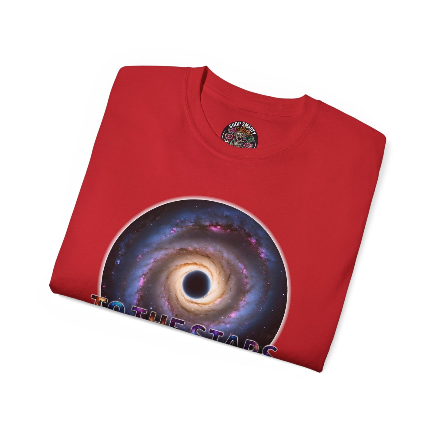 Cotton T-Shirt with Spiraling Galaxy Design