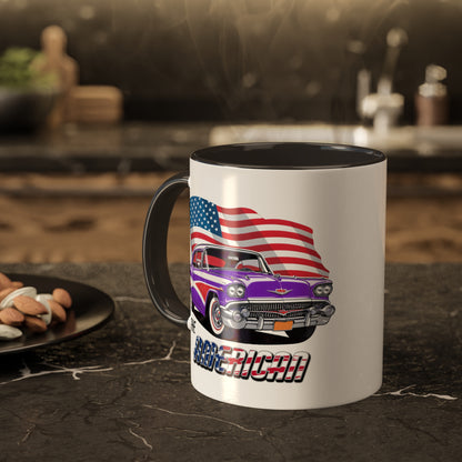 Retro American muscle car printed on mug