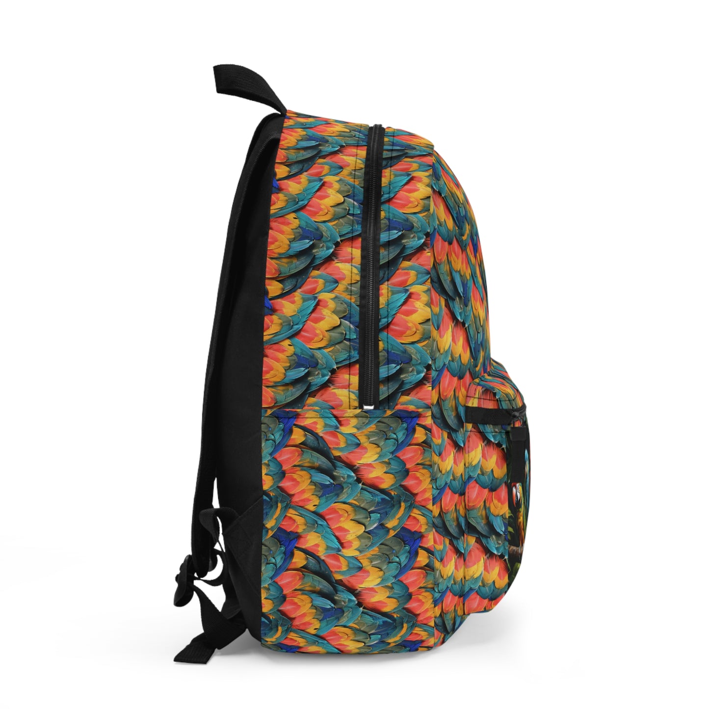 Colorful tropical parrots backpack - printed bag