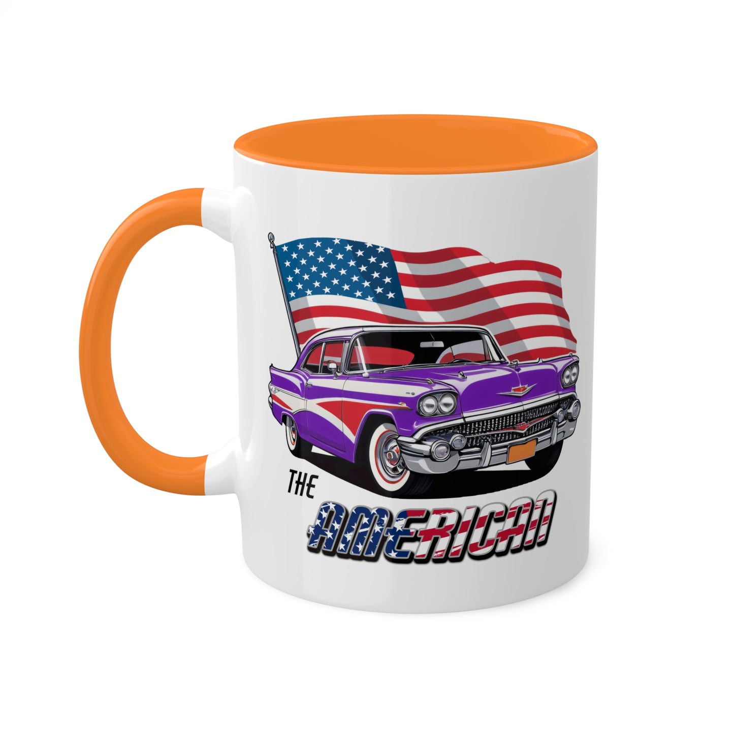 Retro American muscle car printed on mug