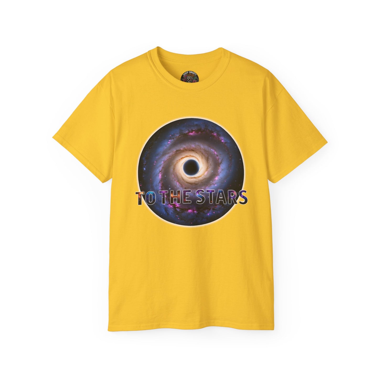 Cotton T-Shirt with Spiraling Galaxy Design