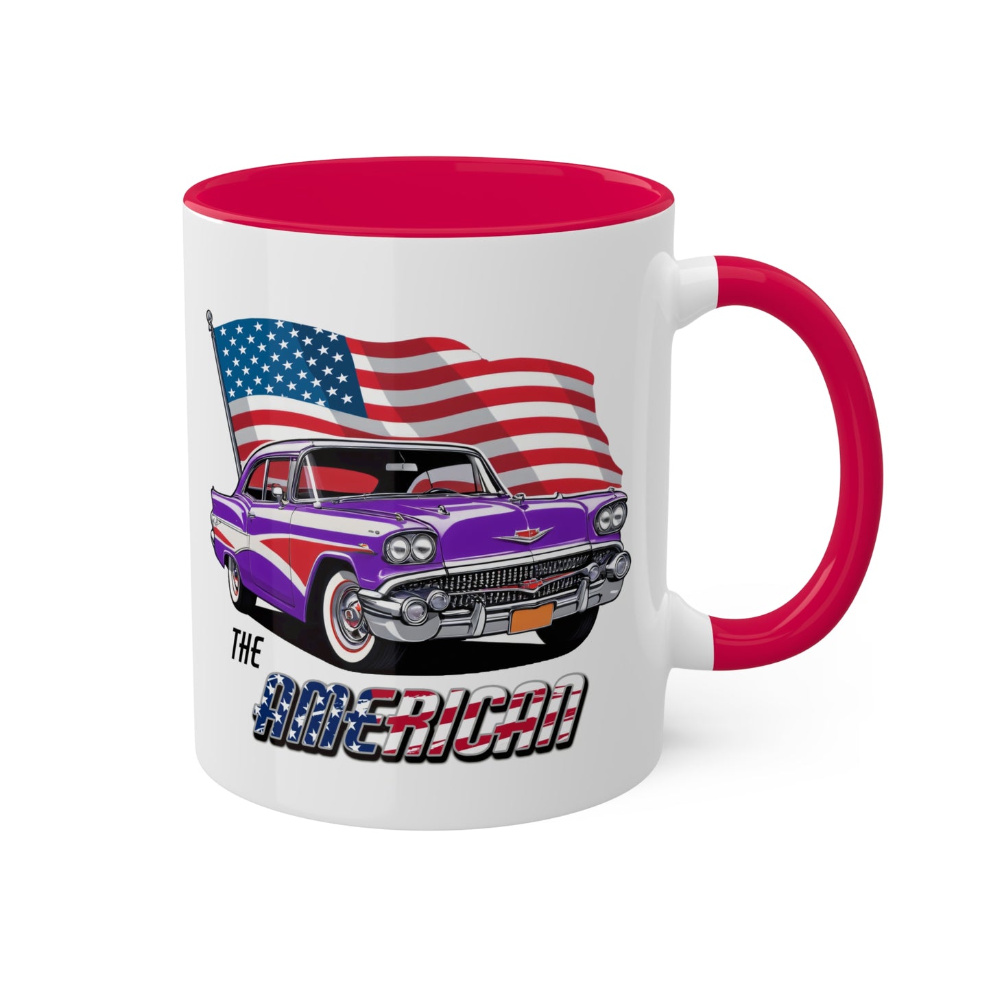 Retro American muscle car printed on mug