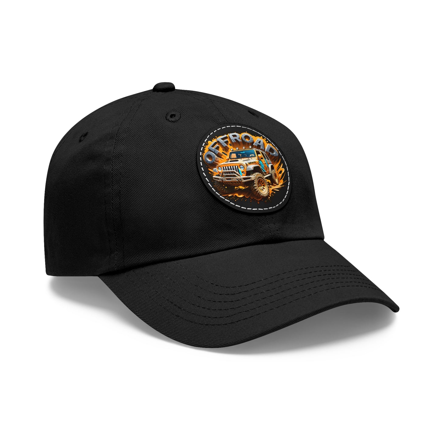 Offroad Dad Hat with Leather Patch (Round)