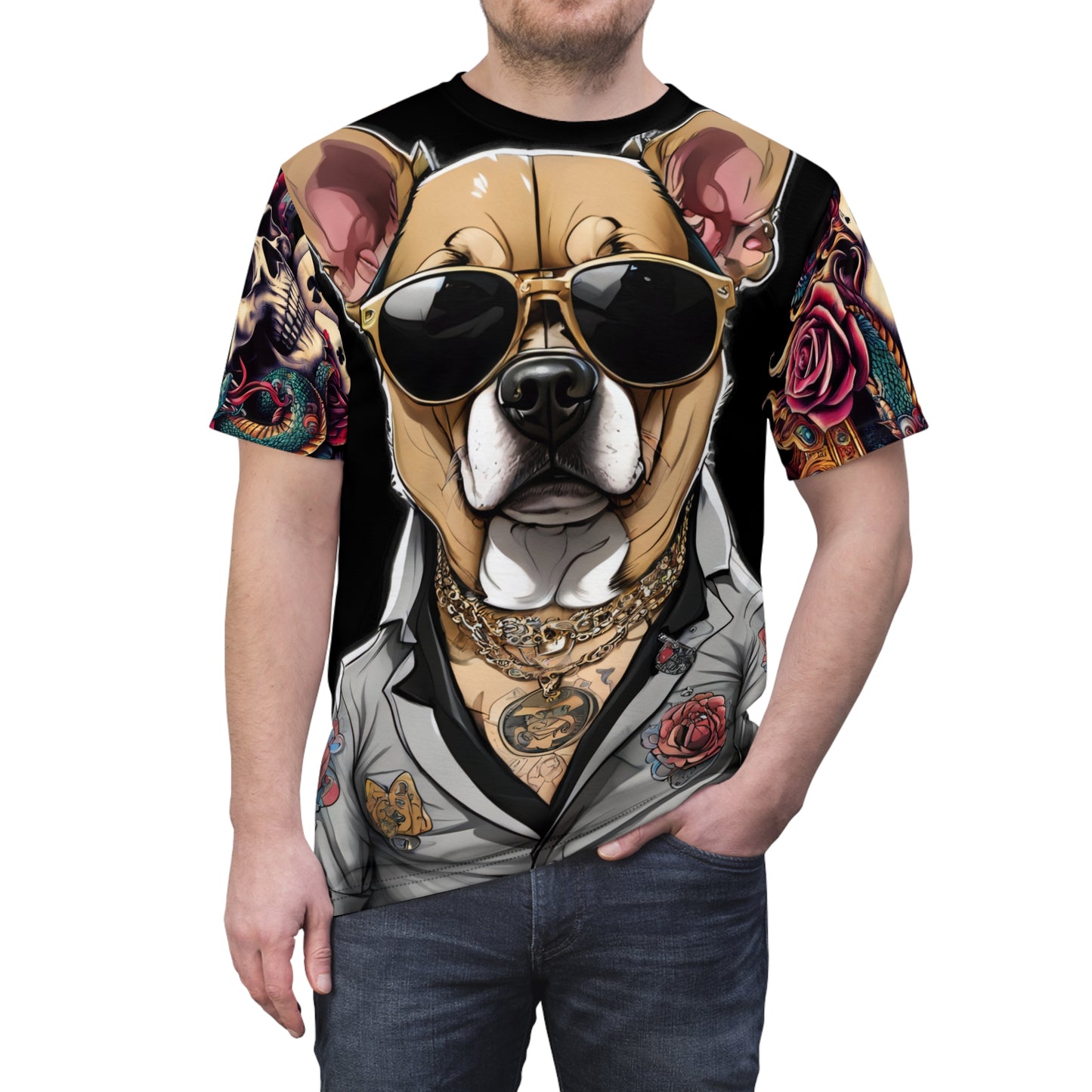 Dog printed t-shirt short sleeve (dogmafia)