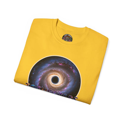 Cotton T-Shirt with Spiraling Galaxy Design